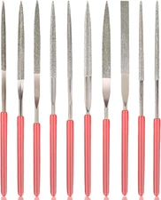 KALIONE 10Pcs Diamond Needle File Set, Model Files Mini Metal File Diamond File 