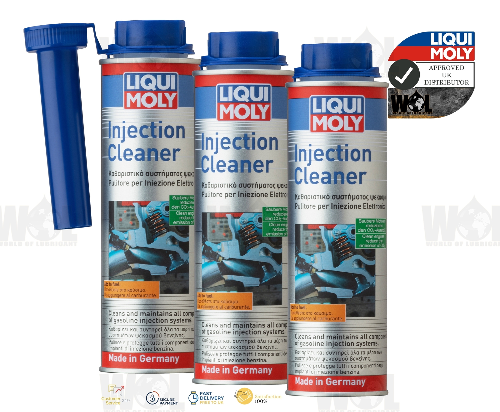 Liqui Moly Petrol Injection Injector Cleaner 300ML Petrol Treatment Additive 3x