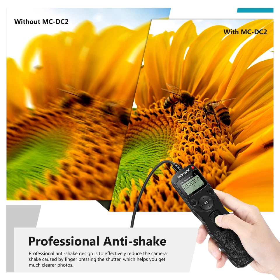 Neewer Digital Timer Remote (Replace MC-DC2) for Nikon D90 D5000 D5200 D7100 D4 - Image 4 of 4