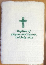 Taufe personalisierte bestickte Handtücher Geschenk Weihnachten Geburtstag Taufe