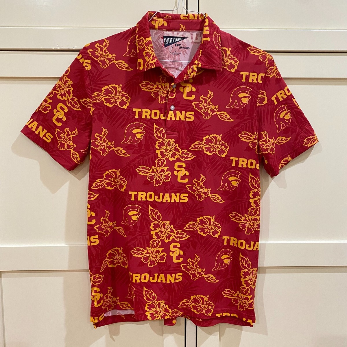 Reyn Spooner USC Trojans Polo Hawaiian Shirt Men's Size Medium | eBay