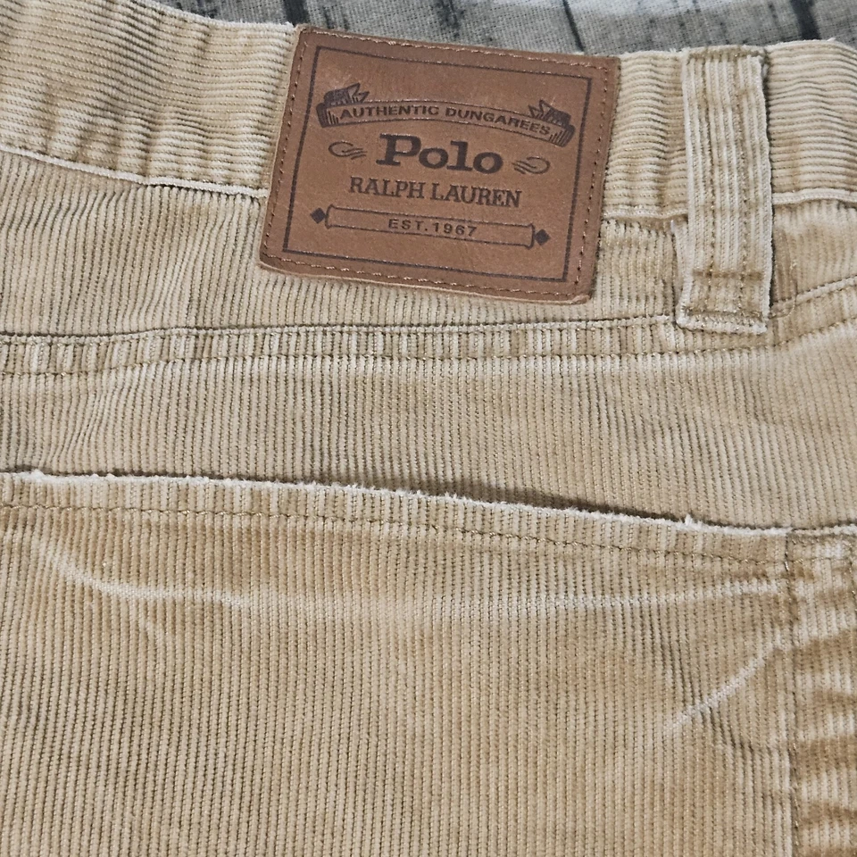 Polo Ralph Laruen Preppy Corduroy Pants 38x30 Beige Pants Trousers Vtg - Image 4 of 4