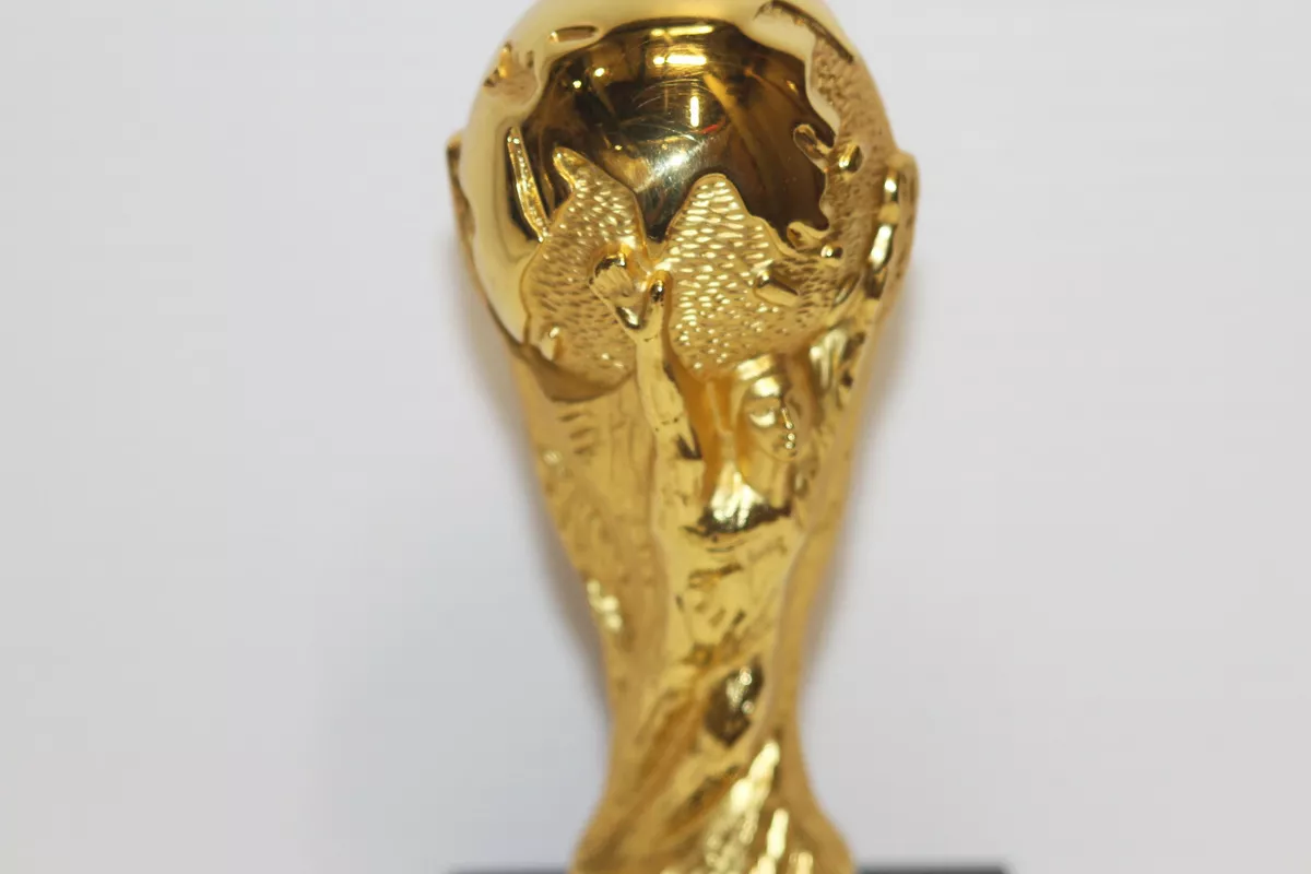 Licensed souvenirs of miniature World Cup Trophy for the 2018 FIFA