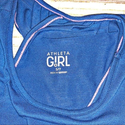 Athleta Girl Cross Back Blue Tank Top Size S - Picture 2 of 7