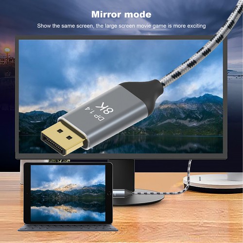 HD Video Cable Type C To Display Port 8K At 60Hz 1.4 For IOS Laptop Adapter XXL - Photo 7 sur 21