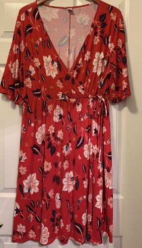 Old Navy Red Floral Dress Plus Size 