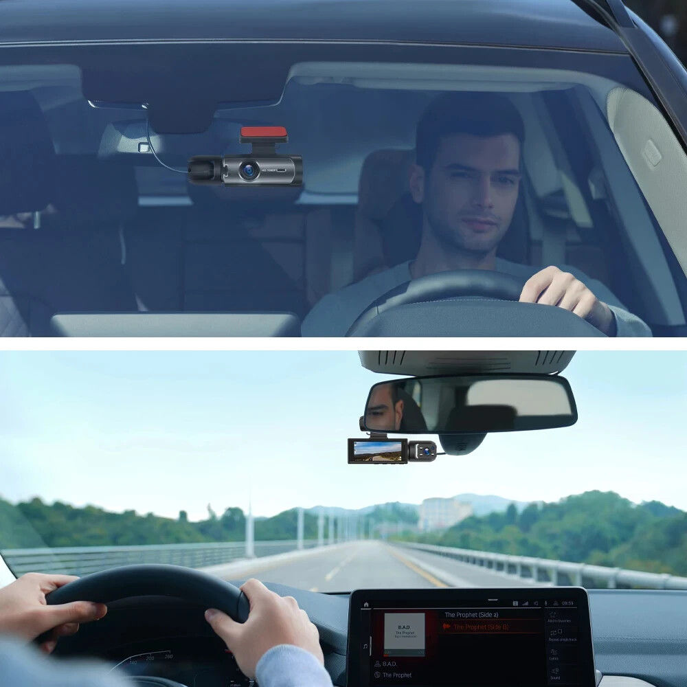 Dash Cam Autodvr Auto 1080p Doppia Lente, Visione Notturna, Registratore Guida - Miniatura 11