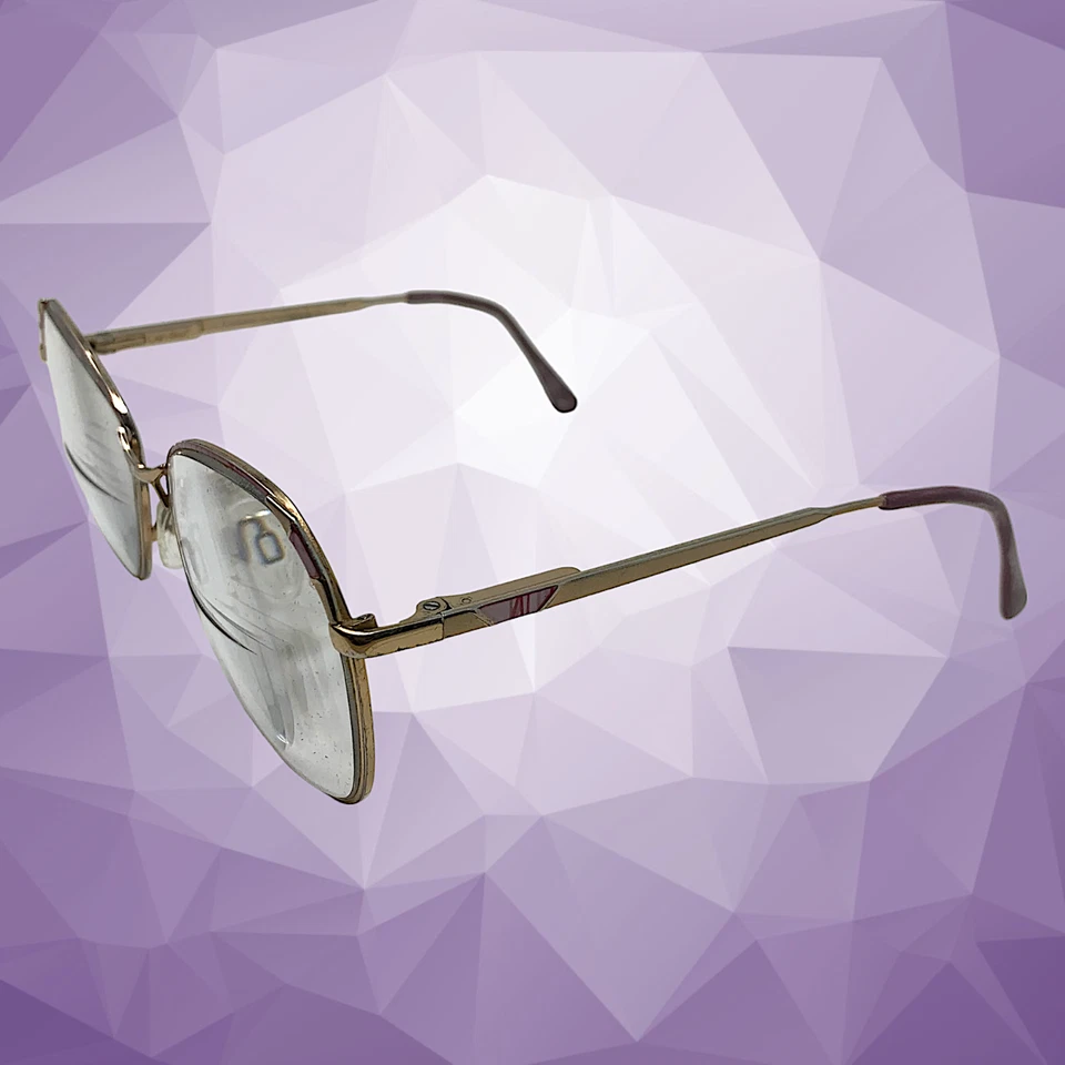 Monturas de gafas de fantasía Marchon Marcolin años 80 de colección solo esmalte púrpura y dorado 7033 Foto 4 de 4