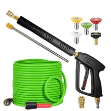 YAMATIC 4000PSI Pressure Washer Hose and Gun Kit,50FT Power Washer Hose and Wand