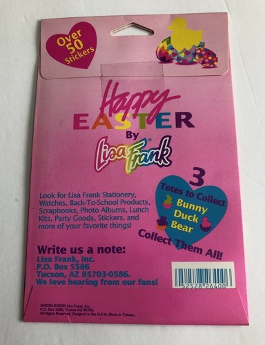 Vintage 1989 Lisa Frank Easter Stickers Bunny-Eggs-Chick-Basket BRAND NEW SEALED - Picture 4 of 5