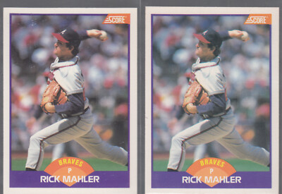 RICK MAHLER 1989 Score #229 No Copyright Promo Prototype Variation Braves