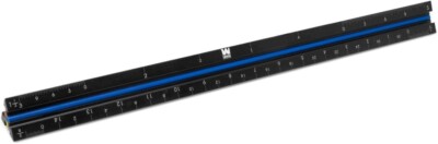 WEN ME333R 12'' Aluminum Triangular Architect Ruler, Laser-Etched Imperial Scales