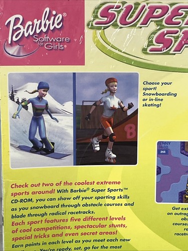 Barbie Super Sports CD-ROM (PC, 1999) Mattel - NEW/FACTORY SEALED - Picture 3 of 10