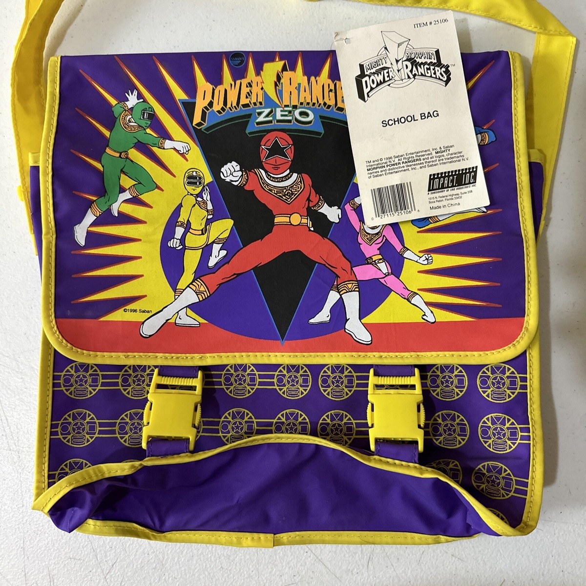 Vintage 1996 Mighty Morphin Power Rangers Zeo School Bag 