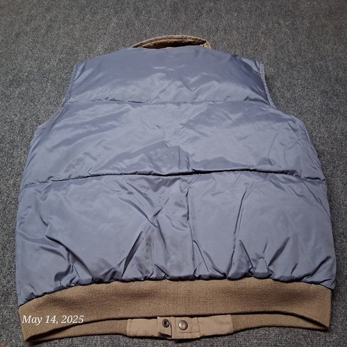 VTG Outdoor Exchange Reversible Down Puffer Vest Men Size Large Blue and Brown - Picture 3 of 8