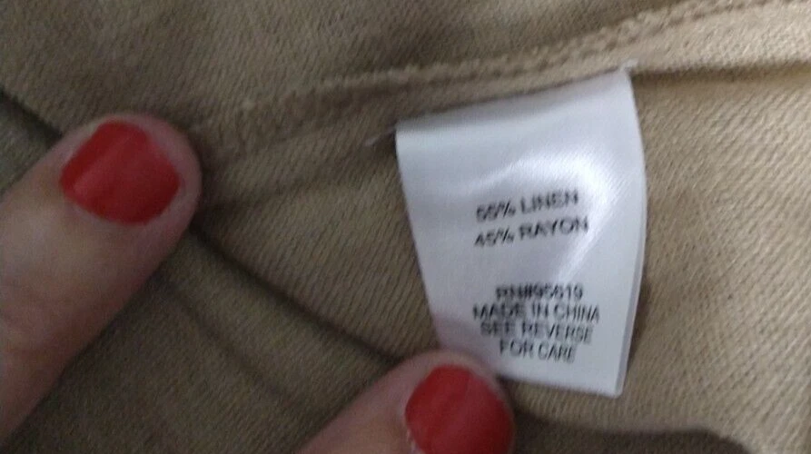 Womens Beige Single Thread bloomingdales brand Top Medium Linen blend  cropped - Image 4 of 4