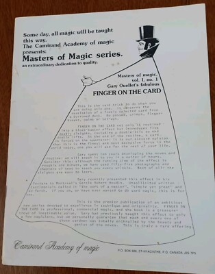 Masters of Magic Vol. 1 No. 1: Finger on the Card; Ouellet, Gary - Magic Book