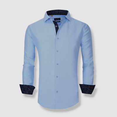 $51 Azaro Uomo Men's Slim-Fit Blue Nautical Button Down Dress