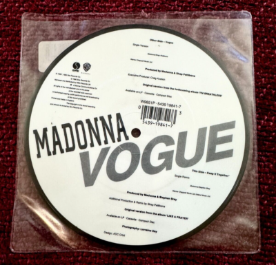 MADONNA VOGUE ENGLAND VIDEO PICTURE DISC LIKE A PRAYER ALBUM VINYL