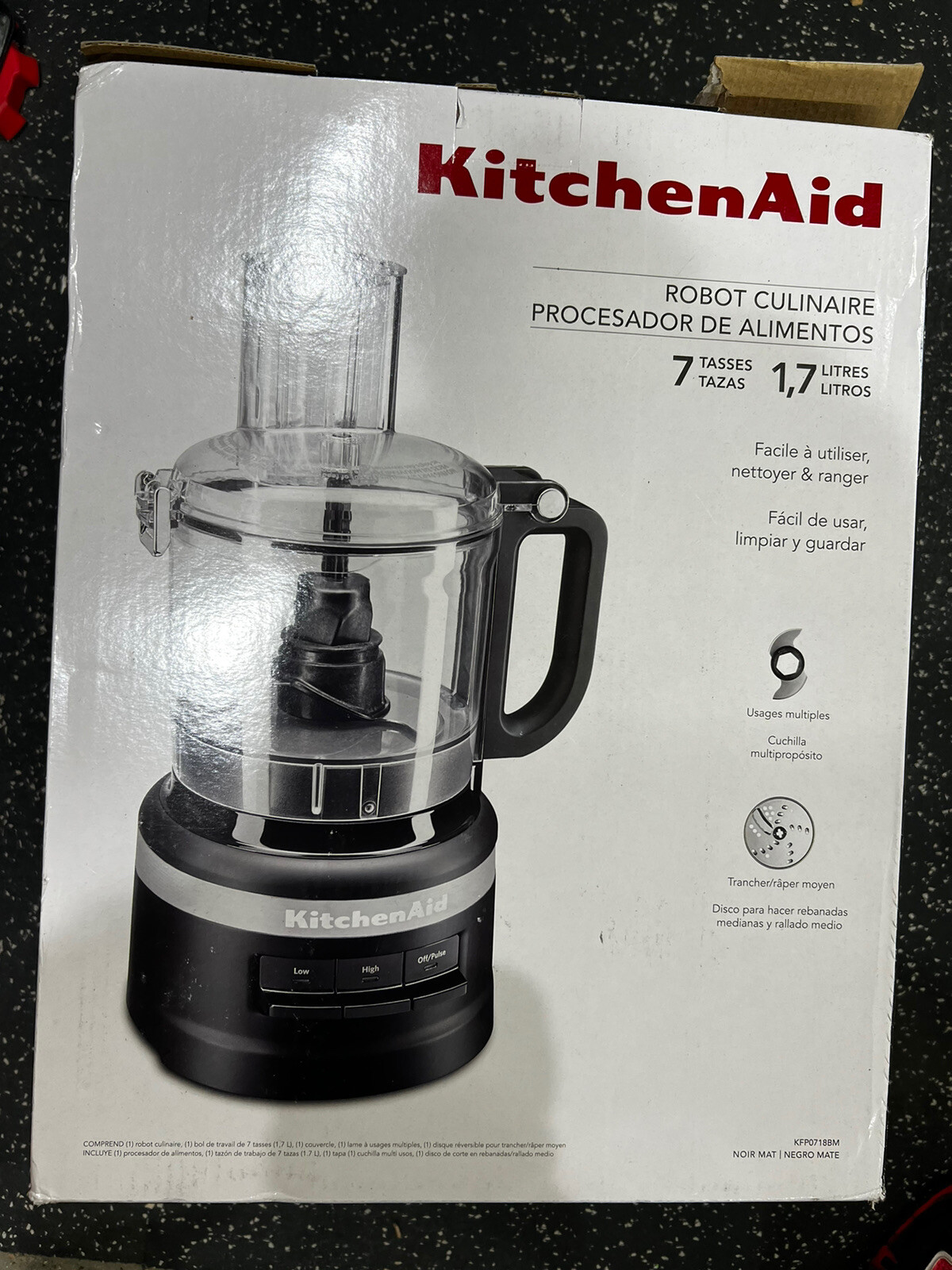 New KitchenAid KFP0718BM Food Processor, 7 cup Matte Black eBay