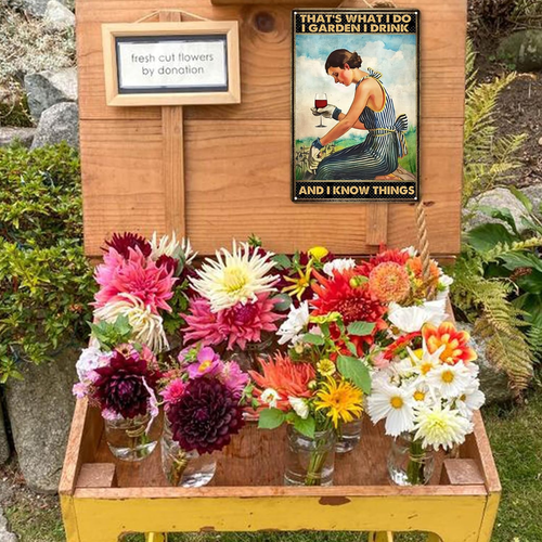 Gardening Gifts Vintage Gardening Sign That'S What I Do I Garden Tin Sign for Ho - Picture 4 of 7