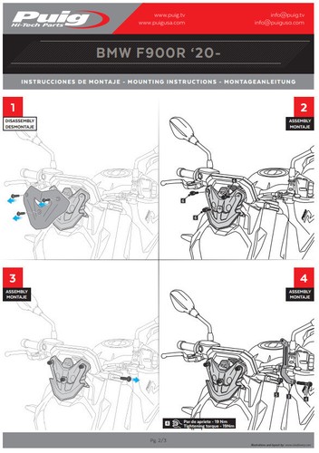Pantalla Touring Transparente Puig Con Soporte BMW BMW F900 R 2020 - 2024 - Imagen 6 de 8