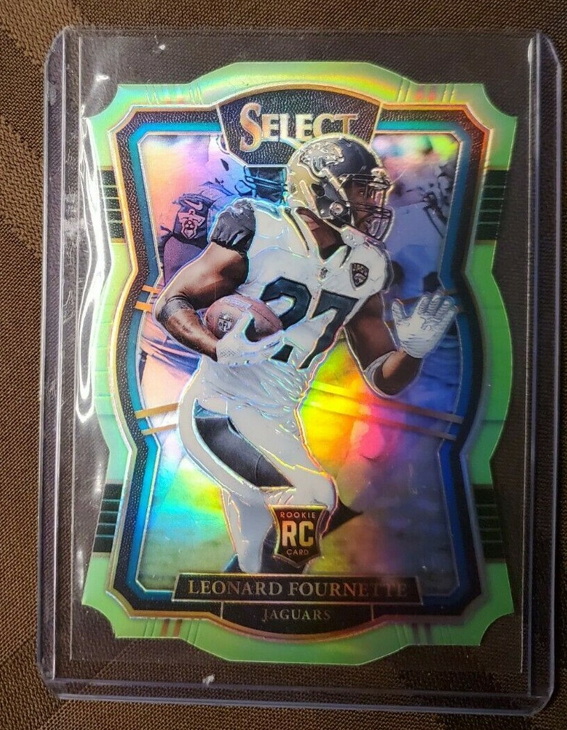 Leonard Fournette 2017 Panini Select Premier RC Die-Cut Neon Green SP 6/49