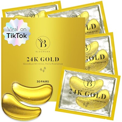 BLOOMORA Retinol & Collagen Under Eye Patches 30 Pairs Under Eye Patches for ...