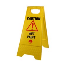 Timco A-Frame Safety Sign Caution Wet Paint Yellow Warning Cone Fold 610x300x30