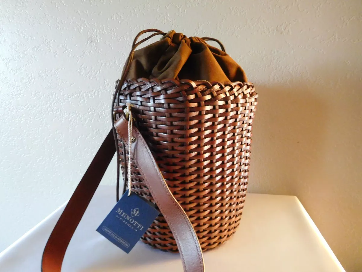 woven leather basket