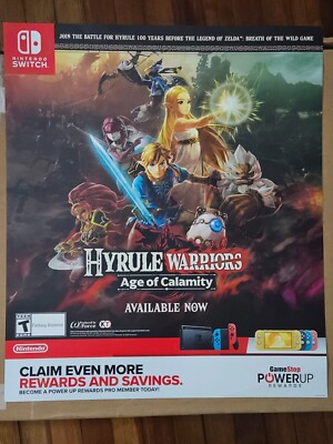 Hyrule Warriors Age of Calamity Nintendo Switch Store Display Poster Gamestop