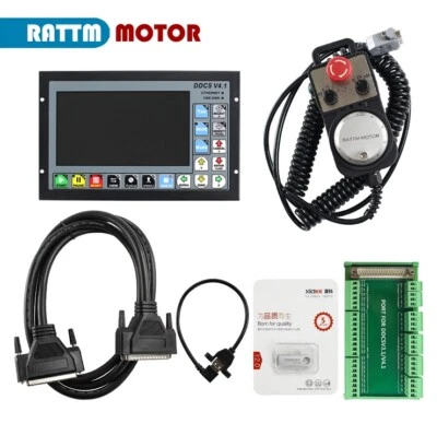RATTM MOTOR 4 Axis CNC Offline Motion Controller DDCS V4.1 + Pendant Handwheel with E-stop