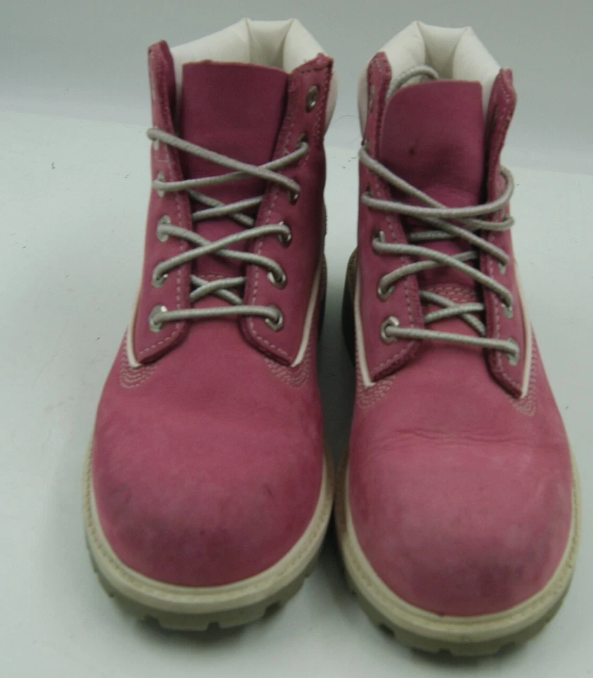 Timberland Juniors Botas Talla 2 Rosa Cuero Informales Con Cordones Botines Foto 4 de 4
