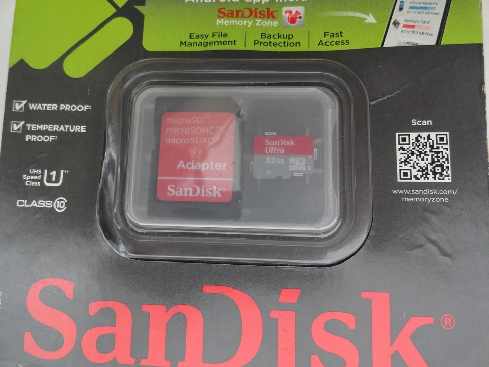SanDisk 32GB 32G Ultra Micro SD HC Class 1 Memory Card MicroSD SD adapter Case - Image 2 of 3