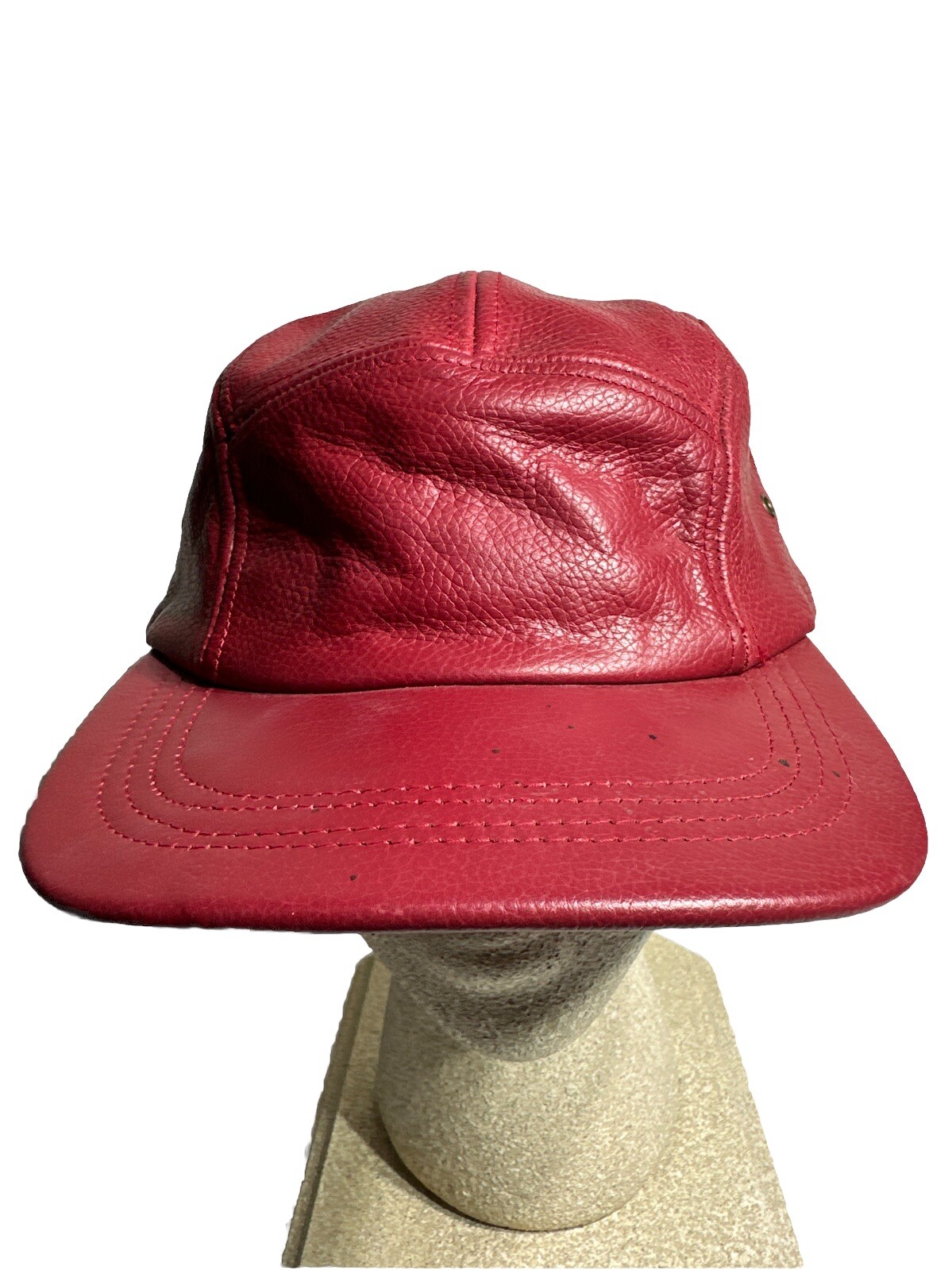 Genuine Leather Adjustable Solid USA Baseball Cap… - image 1