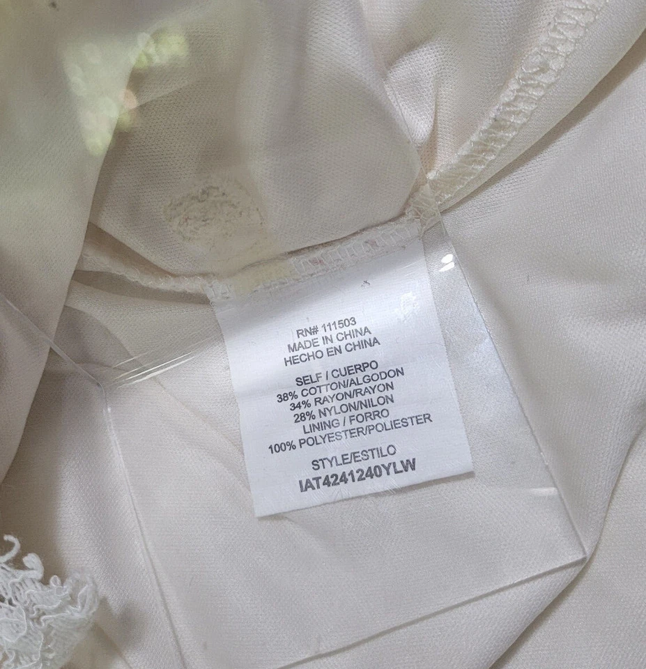 Женская блуза Lily белая кружевная размер M кремовая цвета слоновой кости топ кружевная с подкладкой короткий рукав - Изображение 4 из 4