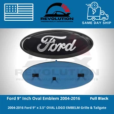 Ford BLACK Oval Emblem 9 INCH Chrome LOGO Badge For Grille/Tailgate 2004-16 NEW
