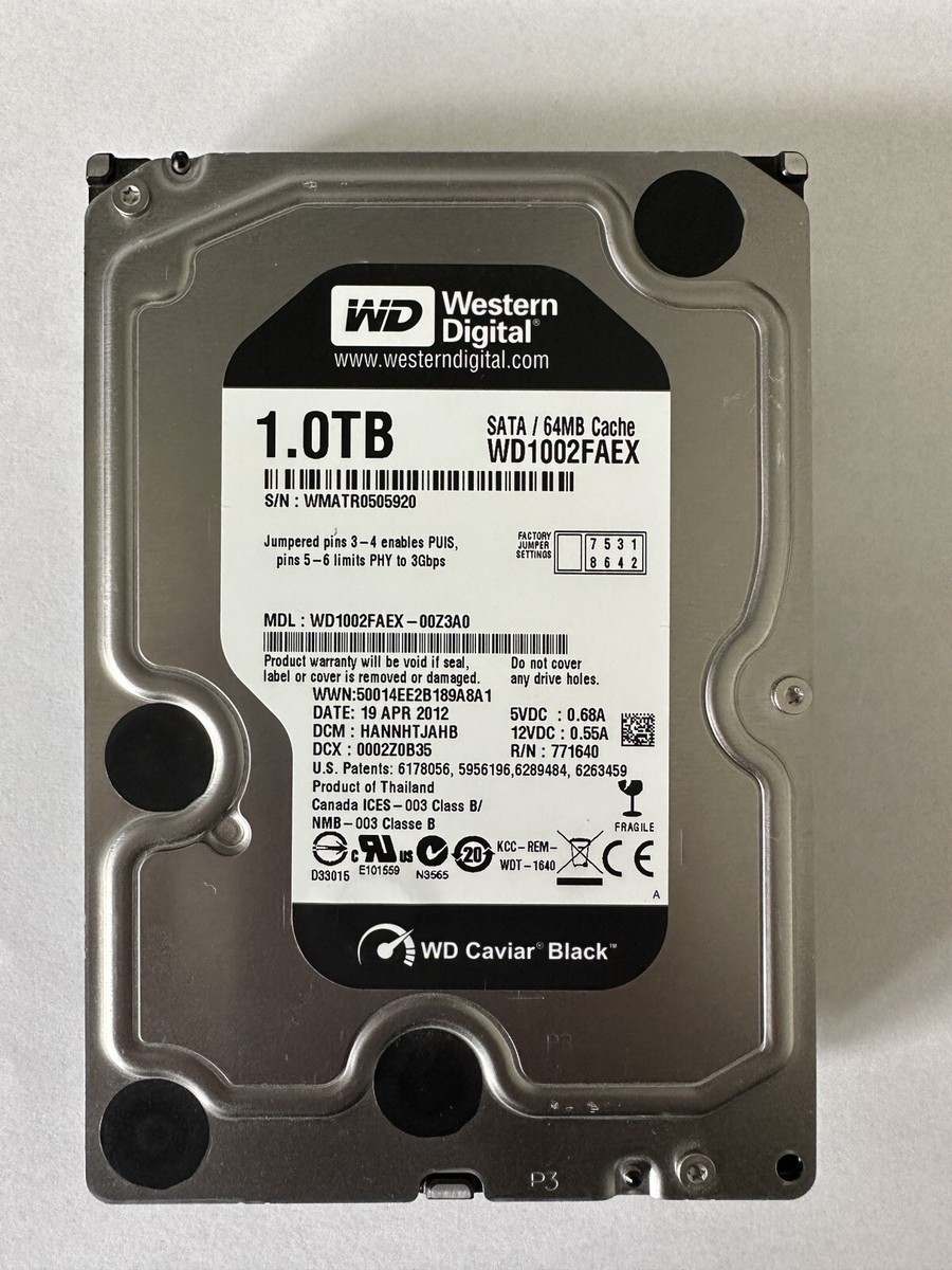 Western Digital 1tb WD Black Performance Internal Hard Drive HDD