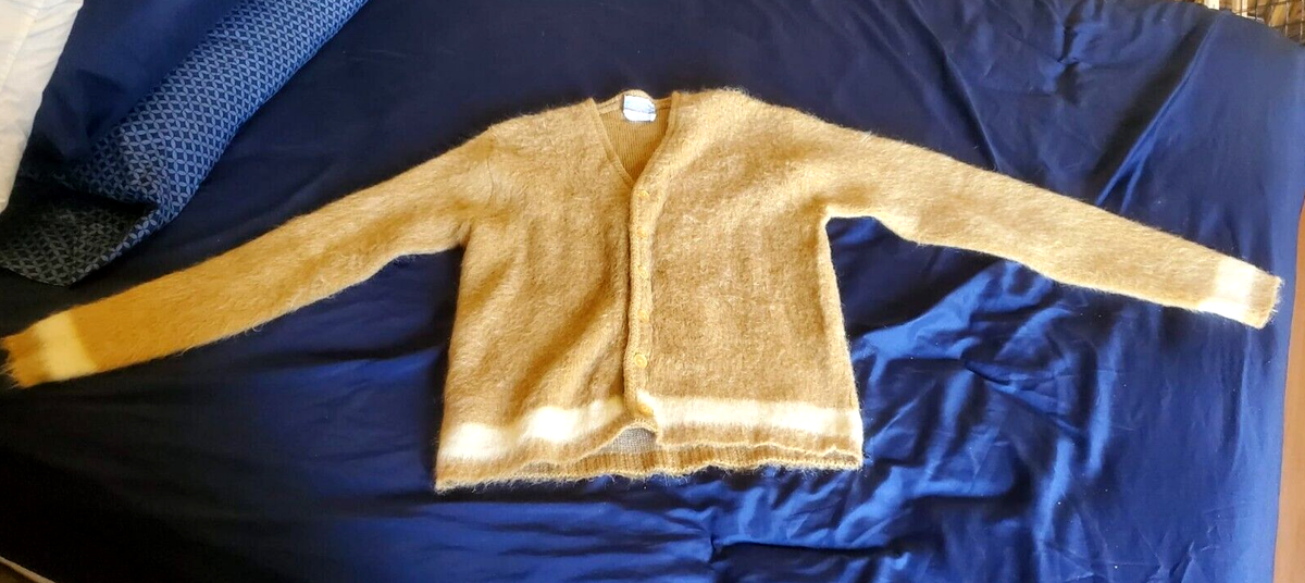 Mohair Vintage 60s Shaggy Cardigan Sweater Grunge Kurt Cobain 