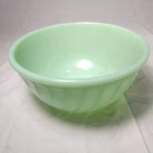 Vintage Fire-King Jadeite Swirl 8" Mixing Bowl - 1950s Anchor Hocking #2 MCM