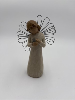 Willow Tree Demdaco Susan Lordi 1999 Angel Of Healing Figurine Girl Angel & Bird