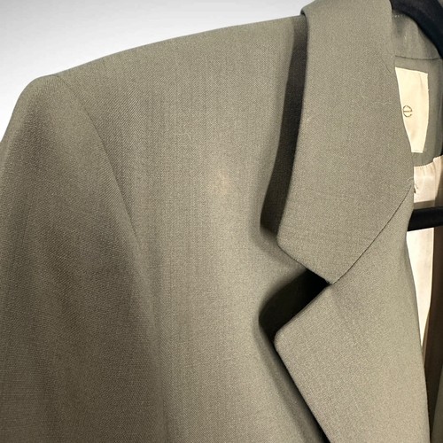 Maje Vasta 40 L Wollmischung Einknopf Blazer Jacke Olivgrün Dunkel Academia - Bild 9 von 15
