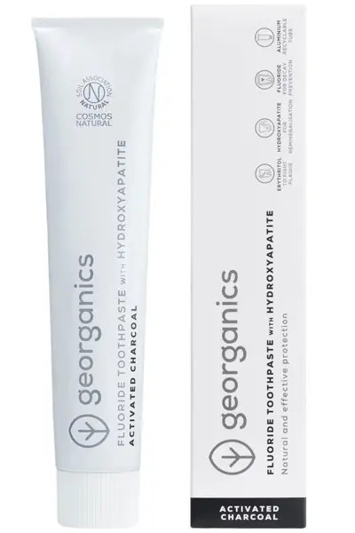 Georganics Fluoride Toothpaste with Hydroxyapatite - Activated Char... - Image 2