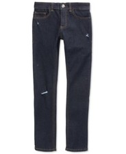 Ring of Fire Boys Skinny-Fit Stretch Destroyed Jeans  Dark Rinse - 10R
