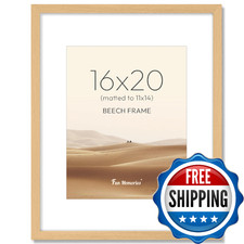 16x20 Picture Frame, USA-Sourced Beech Wood Photo Frames with HD Tempered Glass,