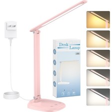 Desk Lamp Charger Dimmable 5 Color Modes Study Touch Control Timer USB Port