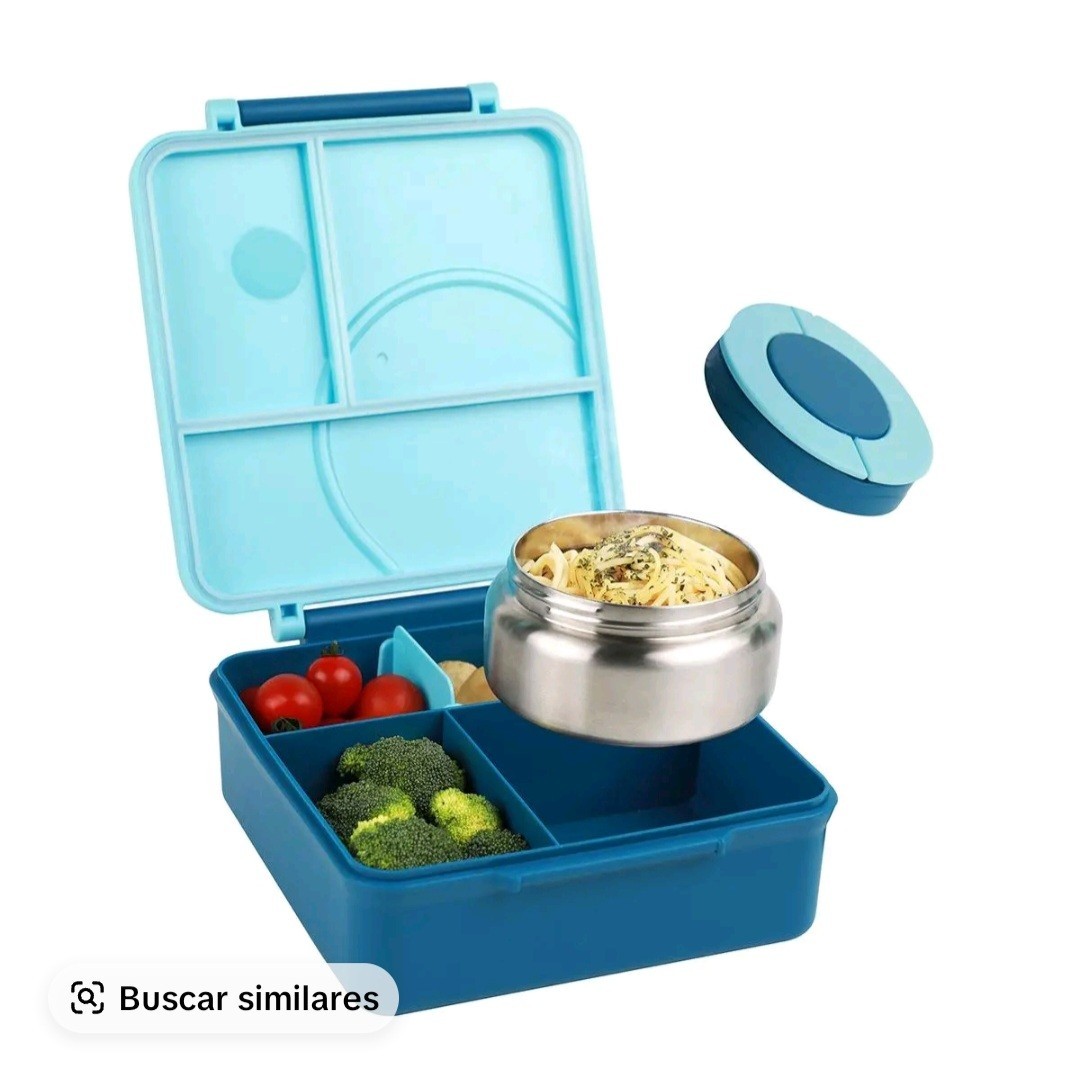 Set, Stainless Steel, Blue Purple, 4 Compartments, Bpa-free