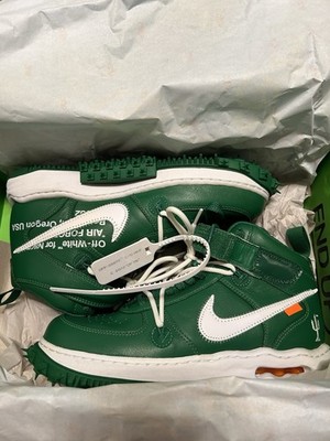 Size 8.5 Men s- Nike Off-White x Air Force 1 SP Leather Mid Pine Green