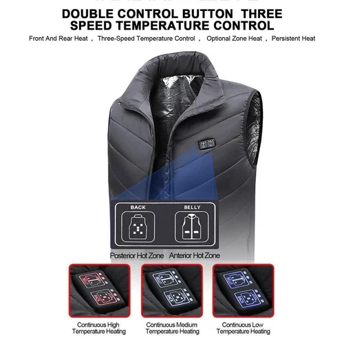 Heated Vest 9 Heating Zones With 10000mAh Battery Pack Electric Heating Vest US image 11
