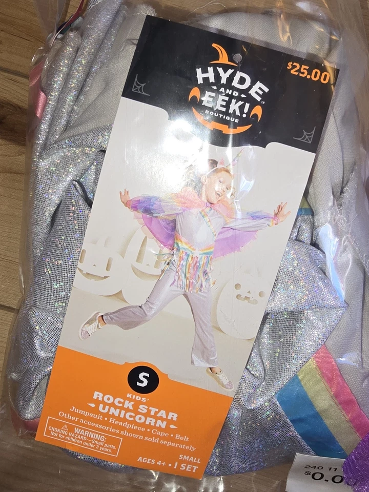 Mono Disfraz Halloween Unicornio Arco Iris Estrella de Rock para Niños 6-7 Pequeño #5293 Foto 4 de 4